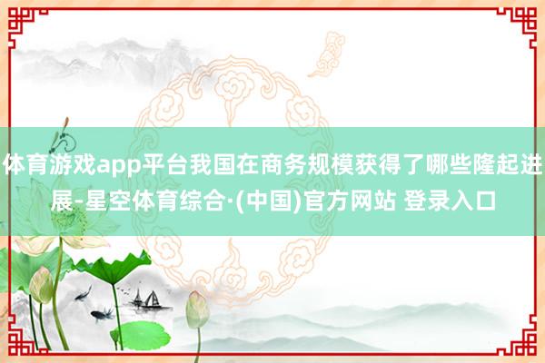 体育游戏app平台我国在商务规模获得了哪些隆起进展-星空体育综合·(中国)官方网站 登录入口