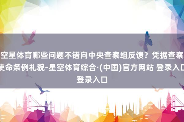 空星体育哪些问题不错向中央查察组反馈？凭据查察使命条例礼貌-星空体育综合·(中国)官方网站 登录入口