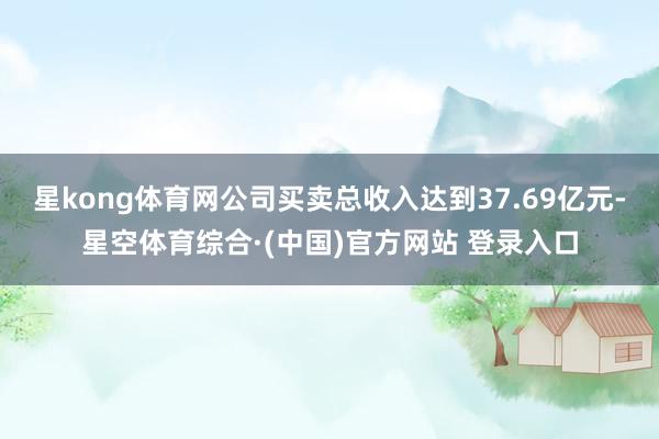 星kong体育网公司买卖总收入达到37.69亿元-星空体育综合·(中国)官方网站 登录入口
