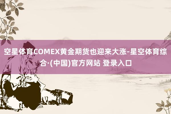 空星体育COMEX黄金期货也迎来大涨-星空体育综合·(中国)官方网站 登录入口